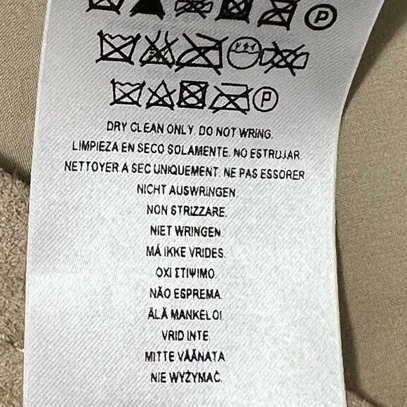 Guess Tan A-line Mini Skirt. Faux Tan Sueadewith Faux Black leather accent - Picture 9 of 9